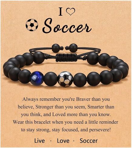 Rnivida Bracelet Gifts Confirmation Jewelry for Teen boys Girls,Soccer Baseball Bracelet with Blue Tiger Eye in Kuwait