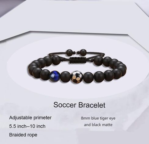 Rnivida Bracelet Gifts Confirmation Jewelry for Teen boys Girls,Soccer Baseball Bracelet with Blue Tiger Eye in Kuwait