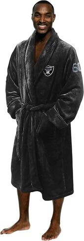 Northwest The Company Official NFL Las Vegas Raiders Men's L/XL Silk Touch Bath Robe with Number, Black, 26" x 47" in Saudi Arabia