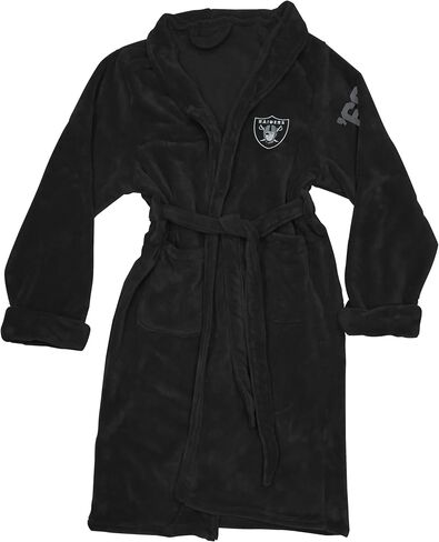 Northwest The Company Official NFL Las Vegas Raiders Men's L/XL Silk Touch Bath Robe with Number, Black, 26" x 47" in Saudi Arabia