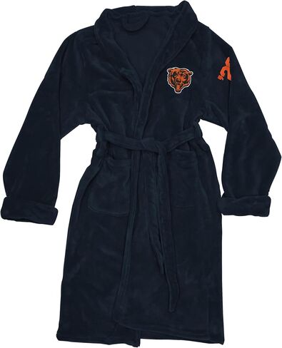 رداء حمام رجالي من Northwest The Company الرسمي NFL Chicago Bears بملمس حريري مقاس L/XL مع رقم، كحلي، 26 بوصة × 47 بوصة in Saudi Arabia
