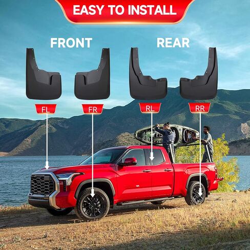 MITZONE Mud Flaps Splash Guards واقيات الطين متوافقة مع Ram 1500 2019 2020 2021 2022 2023 2024 W/O Fender Flares، مجموعة 4 قطع أمامية وخلفية in Saudi Arabia