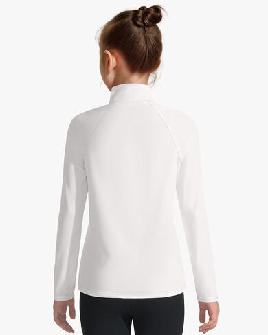 Girls Long Sleeve Shirts Dry Fit Athletic Tops Quarter Zip Pullover Kids Teens Sportswear for Golf Yoga Tennis in Kuwait