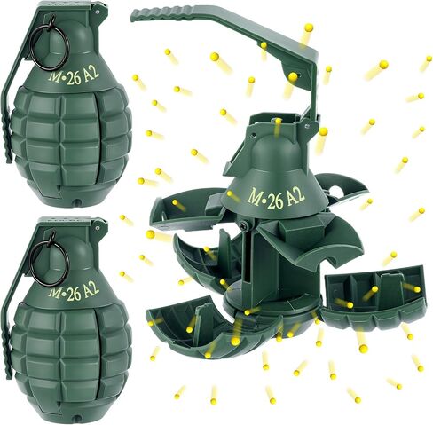 Sratte 2 Pcs Toy Hand Grenade for Battle Game with 20 Round Foam Ammo Model Tactical Toy Grenades Fake Grenade Military Toys for Outdoor Sport Pretend Army Role Play Prop Game in Saudi Arabia