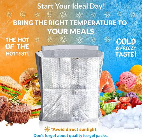 ABC Foil Insulated Box Liners 10 x 10 x 10 inches. 10 Pack Silver Insulated Shipping Boxes for Frozen Food, Odorless Insulated Shipping Containers. Leakproof Cold Shipping Boxes for Frozen Fish, Meat in Kuwait