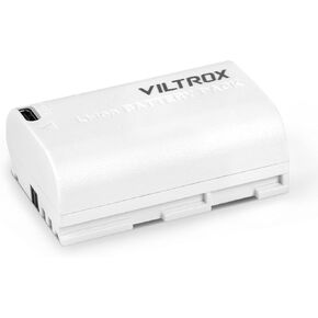 VILTROX LP-E6/LP-E6N 2400mAh Camera Battery, Type-C 2.5H Fast Charging, Rechargeable Replacement Camera Battery for Canon EOS R5 R6 R6II R7 5D II III IV 6D 6DII 70D 80D 90D, 1 Pack