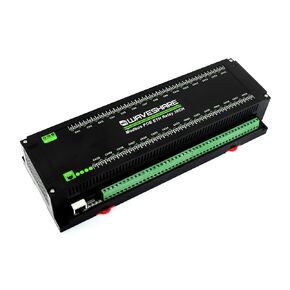 Waveshare 30-Ch Ethernet Relay Module, Modbus RTU/Modbus TCP Protocol, PoE Port Communication, with Various Isolation and Protection Circuits, Industrial Grade Rail-Mount Case