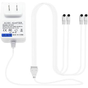 4.5V Power Adapter AC/DC 4-Output Compatible with Lemax Lighted Accessory 94566 94563 94564 94565 74295 74269 74707 84428 44242 Christmas Halloween Village Lights Micro Lighting Building Decoration