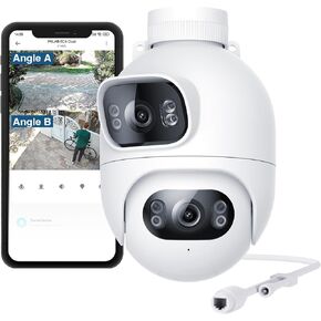 IMILAB Dual 2K Lens Spotlight Camera - Outdoor Security WiFi Camera with Color Night Vision, 360° PTZ, Motion Track, Auto Deterrence, WiFi/LAN Network, Local & Cloud Storage, Wired (EC6 Dual)
