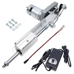 DIY Reciprocating Linear Actuator DC 1-24V Stroke 1.18"-6" Max Speed 160RPM Adjustable Telescopic Motor with Speed Controller(24V150MM160RPM)