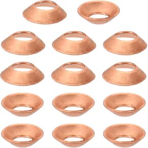 PATIKIL Flare Gasket, 10Pcs Fit for 1/4" Tube Size 45 Degree Copper Flared Pipe Fittings for Air Conditioner Refrigeration Accessories