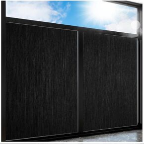 Coavas Blackout Window Film Light Blocking: 100% Black Out Window Thermal Film Static Cling Window Cover for Glass, Sun Blocking Dark Window Tint Stickers for Home Privacy No Glue, 29.5 x 118.1 Inch
