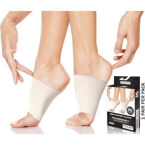 Physix Gear Arch Support Bands for Foot Pain Relief - Arch Relief Compression Bands, Arch Support Band for Plantar Fasciitis, Arch Compression Support, Arch Sleeves, Foot Arch Support Wrap, Black, S