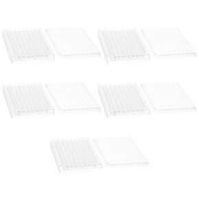 FEIYING Cell Culture Microplates Experiment Instrument Tools 5Pcs Flat Bottom Useful 96 Well Cell Culture Board with Lid(5Pcs)
