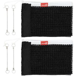Sanung C-Y1 Table Tennis Net, [2 Pieces] High Stretch Foldable Ping Pong Cotton Net with 4 Chains Adjust Tension Height, Compatible with Any Standard Size Desktop for Indoor Outdoor Use