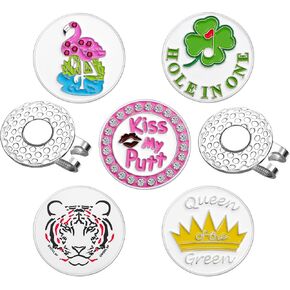 Unique Golf Ball Markers with Clips, Magnetic Golf Ball Hat Clip, Enamel Golf Ball Markers for Putting Green, Essentials Golfer Accessories