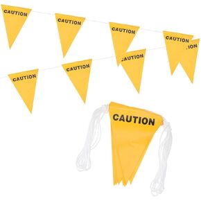 PATIKIL 37ft Pennant Banner Flags, Caution Warning Flagging Banner Safety Flag Barrier Signs for Perimeter Making Traffic Control Party Events, 15 Flags Yellow