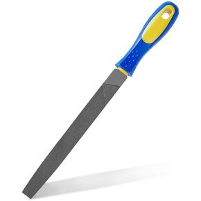 KALIM 8 Inch Triangle Hand File with High Carbon Hardened Steel, Ergonomic Grip, Plastic Non-Slip Handle …