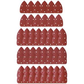 Bates- Triangle Sanding Pads, 100 pcs, 3.6", 40/80/120/180/240 Grits, Oscillating Tool Sanding Pad, Multi Tool Sanding Pad, Sand Paper Assortment Pack, Hook and Loop Sandpaper Assortment