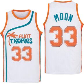 Men's #33 Moon Flint Tropics Movie Basketball Jersey Stitched