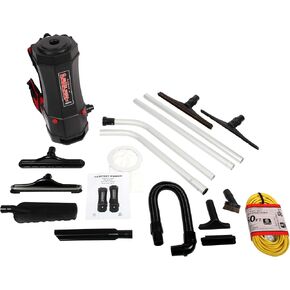 Cen-Tec Systems 98768-AZ 6 Qt. HEPA Commercial Backpack Vacuum with Premium Sidewinder Attachment Set, Black