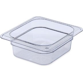 Carlisle FoodService Products Storplus Food Storage Container Food Pan, Chafing Pan for Catering, Buffets, Restaurants, Polycarbonate (Pc), 1/6 Size 4 Inches Deep, Clear, (Pack of 6)