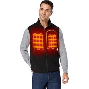 ORORO Men's Heated Vest with Battery, Lightweight Heating Fleece Vest (Charger Not Included)