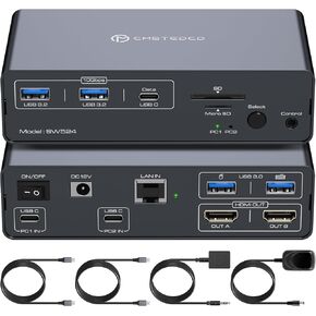 Plugable USB C Triple Display Docking Station with Laptop Charging, for Thunderbolt, USB4, or USB C Systems, Compatible with Windows, macOS, ChromeOS laptops (3X HDMI, 6X USB 5Gbps Ports, 60W USB PD)