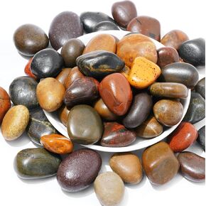5lb Natural Polished Decorative Pebbles-Small Stones 3/10"-1/2"Gravel Size,River Rocks Pebbles for Plants, Home DIY Decor,Aquarium Gravel,Vase Fillers,Fairy Garden,Landscaping Stones.