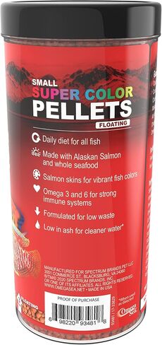 Omega One Super Color Sinking Pellets, 2mm Pellets, 8 oz in Saudi Arabia