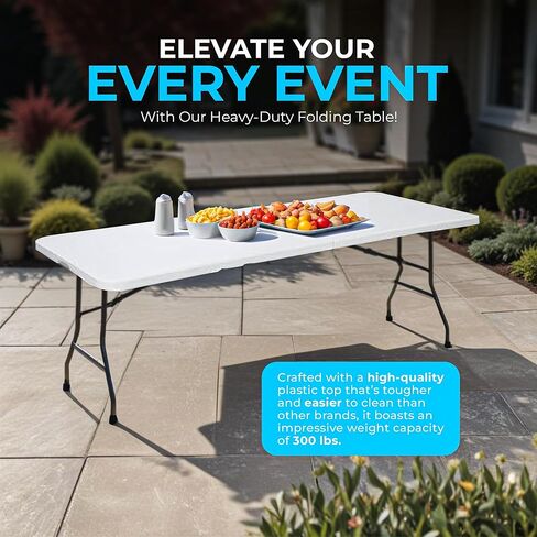 SIMPLI-MAGIC 79580 طاولة قابلة للطي، 6 أقدام، أبيض in Kuwait
