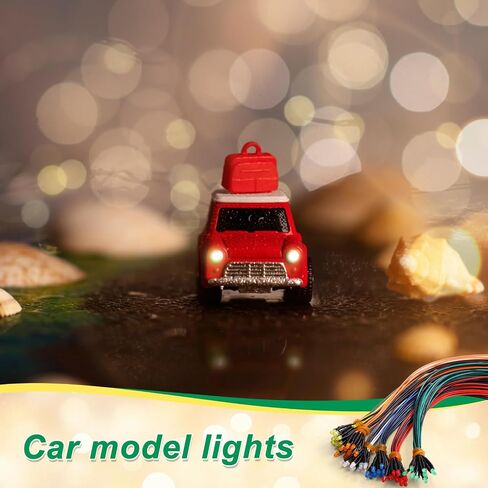 126 Pcs 12V LED Lights Kit, 60 Pcs Pre Wired Led Light Emitting Diodes 60 Pcs Plastic LED Holder 6 Pcs Battery Holder for Model Assortment Crafts Dollhouse(3 mm) in Kuwait