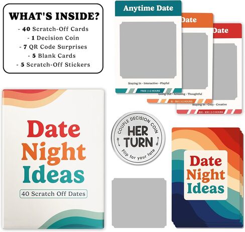 Movie Night Scratch Off Cards – Gifts for Movie Lovers Gifts – Couples Gift Ideas, Movie Night Gift Ideas, Movie Night Supplies, Movie Night Indecision - Gifts for Him, Boyfriend, Husband Gifts Ideas in Saudi Arabia