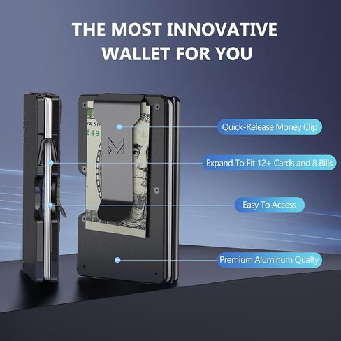 محفظة ألومنيوم بسيطة للرجال، مشبك نقود نحيف يعمل بتقنية RFID، علم أمريكي من الخشب المحبب، حامل بطاقات معدني بجيب أمامي لسفر العمل، هدية شخصية أمريكية للجنود القدامى، رمادي غير لامع in Saudi Arabia