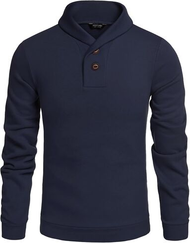 COOFANDY Men's Fashion Shawl Collar Pullover Casual Long Sleeve Knitted Sweater Sweatshirts in Saudi Arabia