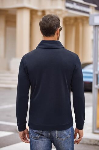 COOFANDY Men's Fashion Shawl Collar Pullover Casual Long Sleeve Knitted Sweater Sweatshirts in Saudi Arabia