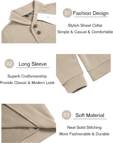 COOFANDY Men's Fashion Shawl Collar Pullover Casual Long Sleeve Knitted Sweater Sweatshirts in Kuwait