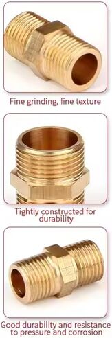 D2 Products 5 Pack Of 1/2" Brass Pipe Nipples, Solid Brass Nipple Pipe Thread Fitting for Brass, Copper, or Iron Connection - 1/2x1/2 Brass Nipple Adapter, Male Hex Straight 1/2 Pipe Nipple (5pc) in Saudi Arabia