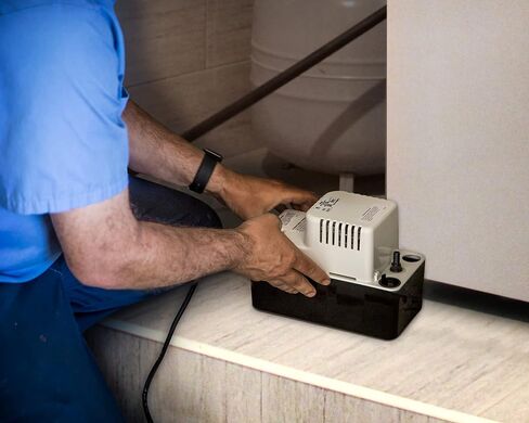 Little Giant VCMA-20UL، 115 فولت، 80 جيجا في الساعة 1/30 حصان مضخة إزالة المكثفات الأوتوماتيكية (بدون مفتاح أمان)، أبيض/أسود، 554421 in Kuwait