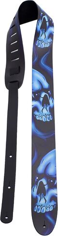 Perri's Leathers Ltd. - Guitar Strap - Direct To Leather - Skull and Rose - Adjustable - For Acoustic/Bass/Electric Guitars - Made in Canada (P25DTL-11039) in Saudi Arabia