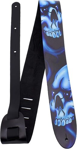 Perri's Leathers Ltd. - Guitar Strap - Direct To Leather - Skull and Rose - Adjustable - For Acoustic/Bass/Electric Guitars - Made in Canada (P25DTL-11039) in Saudi Arabia