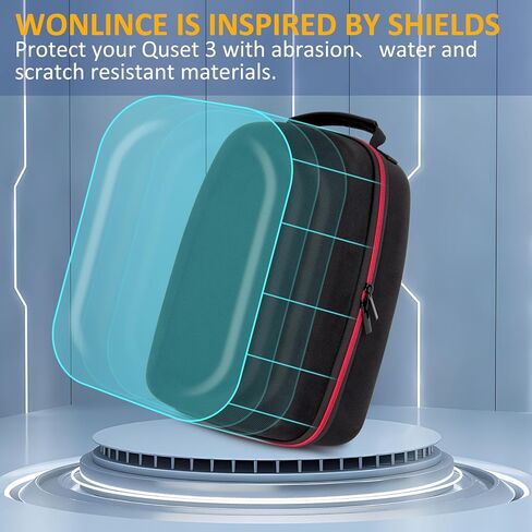 Hard Carrying Case for Meta Quest 3，Compatible Meta Quest 3 accessory with ELITE headband, touch controller and other accessories，Stylish design for traveling，Gray in Kuwait