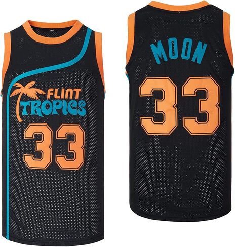 Men's #33 Moon Flint Tropics Movie Basketball Jersey Stitched in Saudi Arabia