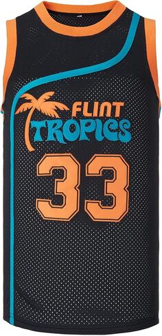 Men's #33 Moon Flint Tropics Movie Basketball Jersey Stitched in Saudi Arabia
