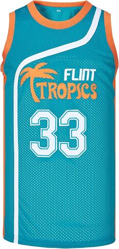 Men's #33 Moon Flint Tropics Movie Basketball Jersey Stitched in Saudi Arabia
