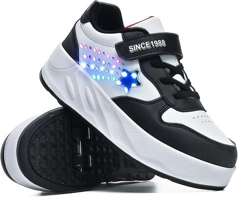 YUNICUS Roller Shoes for Girls Boys Kid Light Up Sneakers with Wheels in Kuwait