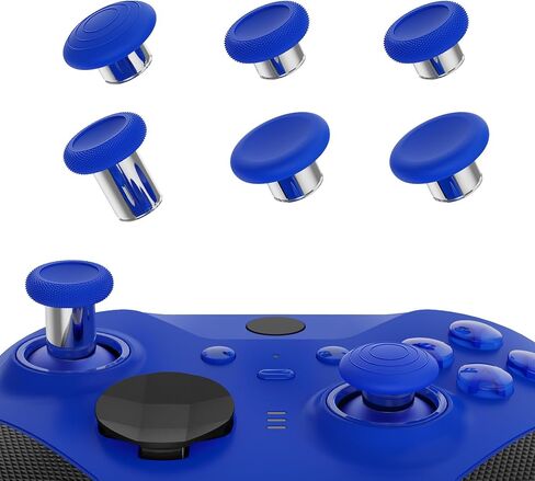 eXtremeRate 6 in 1 Metal Replacement Thumbsticks for Xbox Elite Series 2 Controller, Metallic Black Swappable Magnetic Analog Stick Joystick Caps for Xbox Elite 2 Core Controller (Model 1797) in Kuwait
