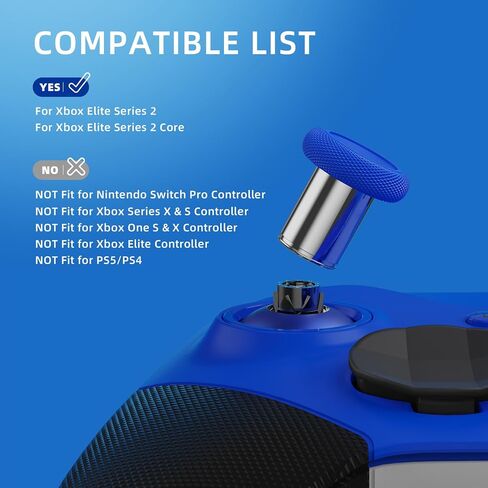 eXtremeRate 6 in 1 Metal Replacement Thumbsticks for Xbox Elite Series 2 Controller, Metallic Black Swappable Magnetic Analog Stick Joystick Caps for Xbox Elite 2 Core Controller (Model 1797) in Kuwait