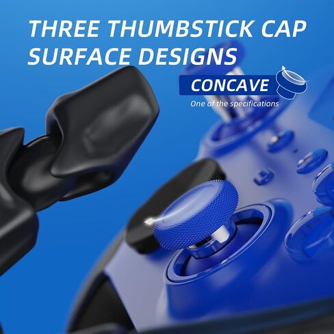 eXtremeRate 6 in 1 Metal Replacement Thumbsticks for Xbox Elite Series 2 Controller, Metallic Black Swappable Magnetic Analog Stick Joystick Caps for Xbox Elite 2 Core Controller (Model 1797) in Kuwait