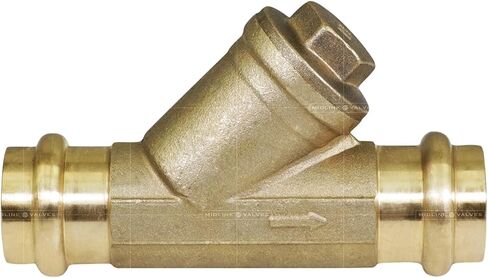 Midline Valve 327S012-NLPress Y-Strainer Valve, 1/2", Brass in Kuwait